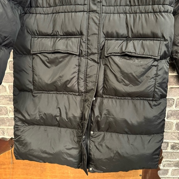NWT JustFab long puffer coat black pockets vest - Picture 6 of 12